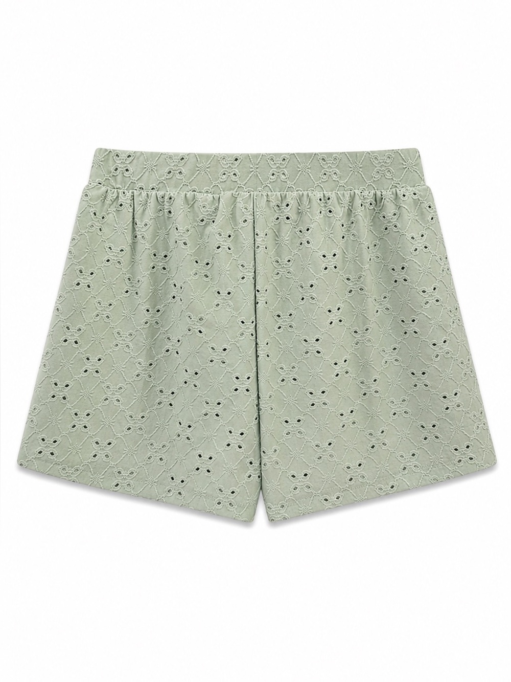 Mikey & Joey Mint Green Eyelet Pull-On Shorts S